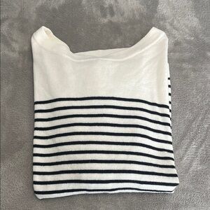 LOFT Outlet Striped White and Black Sweater